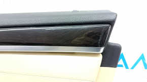 Door trim card front right BMW 5 F10 11-16 leather Dakota beige, scratches, cracks, worn handle