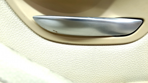 Door trim card front right BMW 5 F10 11-16 leather Dakota beige, scratches, cracks, worn handle