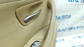 Door trim card rear left BMW 5 F10 11-16 leather Dakota beige without curtain, scratches, cracks, worn handle
