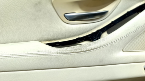 Door trim card front left BMW 5 F10 11-16 leather Dakota beige, dented, worn leather, scratches