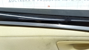 Door trim card front left BMW 5 F10 11-16 leather Dakota beige, dented, worn leather, scratches