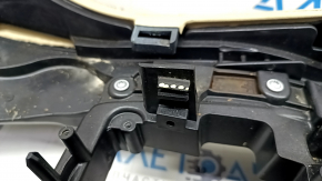 Central console armrest BMW 5 F10 11-16 beige, 2-zone climate control, broken deflector, cracks in leather, leather peeling, needs dry cleaning, broken fasteners