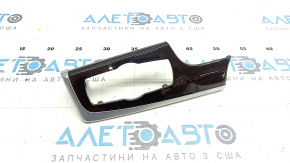 Front panel trim left BMW 5 F10 11-16 dark wood (Perlglanz Chrom), chrome