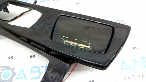 BMW 5 F10 11-16 shifter cover brown wood, with cigarette lighter, broken cover mount, broken molding