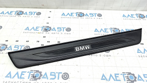 Door sill outer front right BMW 5 F10 11-16 black, cracks, broken fastening Used