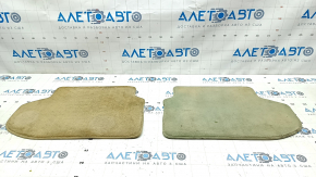 Set of floor mats for BMW 5 F10 09-17, cloth, beige, dry-cleanable