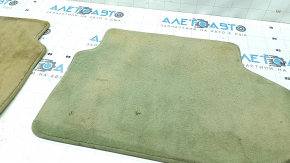 Set of floor mats for BMW 5 F10 09-17, cloth, beige, dry-cleanable