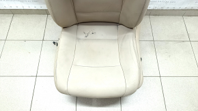 Driver's seat BMW 5 F10 11-16 without airbag, electric, beige Dakota leather, broken backrest mount, broken pocket, cracks in leather, needs cleaning