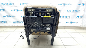 Driver's seat BMW 5 F10 11-16 without airbag, electric, beige Dakota leather, broken backrest mount, broken pocket, cracks in leather, needs cleaning