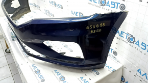 Bare front bumper VW Passat 20-22 without parking sensors, blue, dented, scratches, non-factory holes, broken fasteners