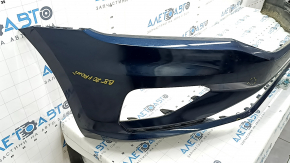 Bare front bumper VW Passat 20-22 without parking sensors, blue, dented, scratches, non-factory holes, broken fasteners