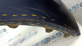 Bare front bumper VW Passat 20-22 without parking sensors, blue, dented, scratches, non-factory holes, broken fasteners
