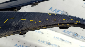Bare front bumper VW Passat 20-22 without parking sensors, blue, dented, scratches, non-factory holes, broken fasteners