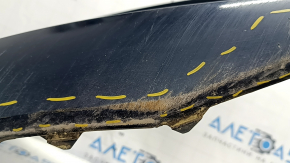 Bare front bumper VW Passat 20-22 without parking sensors, blue, dented, scratches, non-factory holes, broken fasteners