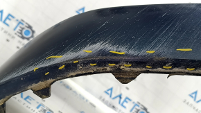 Bare front bumper VW Passat 20-22 without parking sensors, blue, dented, scratches, non-factory holes, broken fasteners