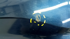 Bare front bumper VW Passat 20-22 without parking sensors, blue, dented, scratches, non-factory holes, broken fasteners