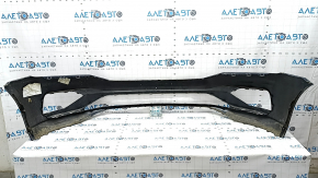 Bare front bumper VW Passat 20-22 without parking sensors, blue, dented, scratches, non-factory holes, broken fasteners