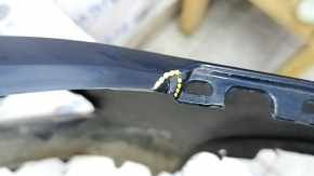 Bare front bumper VW Passat 20-22 without parking sensors, blue, dented, scratches, non-factory holes, broken fasteners