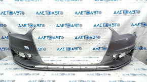 Bare front bumper Audi A3 8V 15-16 for parking sensors, silver, broken guide, scratches