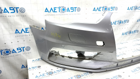 Bare front bumper Audi A3 8V 15-16 for parking sensors, silver, broken guide, scratches