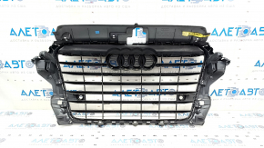 Radiator grill assembly Audi A3 8V 15-16 graphite, for parking sensors, sand