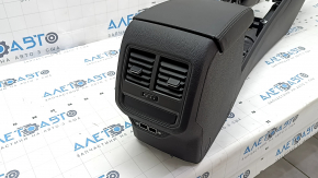 Console central armrest VW Passat 20-22 leather black, scratches