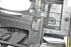 Dashboard front panel with AIRBAG Tesla Model S 12-20 leather black + suede, crack on molding, bump, scratches, breakage on the right, rusty cushion Used
