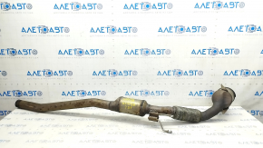 Intake pipe with catalytic converter Audi A3 8V 15-20 2.0 under muffler on 2 sides, mesh on corrugation is torn