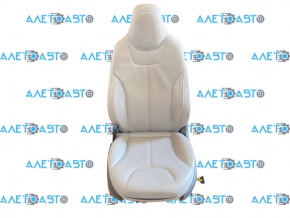 Driver's seat Tesla Model S 12-15 pre-rest, type 2, with airbag, electric, gray leather, heated, cracked leather, scratches, needs cleaning, tears Used