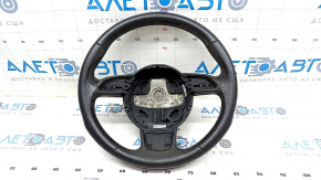 Bare steering wheel Audi A3 8V 15-20 leather, black, without petals, cut, worn, for re-upholstery