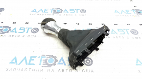 Gear knob Audi A3 8V 15-20 S-tronic black stitching, cracks on leather, scratches, needs cleaning
