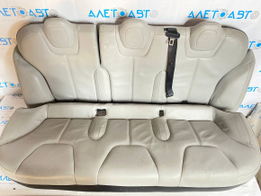 Back row of seats 2nd row Tesla Model S 12-15 pre-restored, grey leather, dry-cleanable, dented, scratches Used