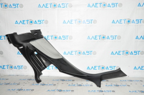 Lower left rear pillar trim Tesla Model S 12-15 pre-restoration, type 1, black, with gray insert, scratches, scuffs, tears, used