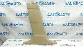 Center pillar trim lower left BMW 5 F10 11-16 beige oyster, broken used