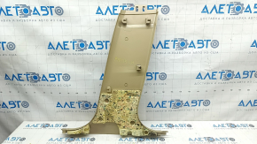 Center pillar trim lower left BMW 5 F10 11-16 beige oyster, broken used
