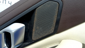 Door trim card rear left BMW X7 G07 19-22 under curtain, leather, Mokka/Canberra-beige, wood insert, driftwood, scratches, corrosion