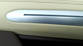 Door trim card rear left BMW X7 G07 19-22 under curtain, leather, Mokka/Canberra-beige, wood insert, driftwood, scratches, corrosion