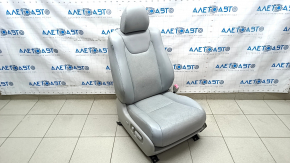 Passenger seat Lexus RX350 RX450h 10-15 without airbag, electric, heated, ventilated, grey leather, dry-cleaned, painted, cracks