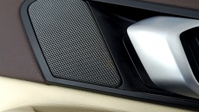 Door trim card rear right BMW X7 G07 19-22 under curtain, leather, Mokka/Canberra-beige, wood insert, driftwood, scratches, corrosion