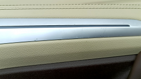 Door trim card rear right BMW X7 G07 19-22 under curtain, leather, Mokka/Canberra-beige, wood insert, driftwood, scratches, corrosion