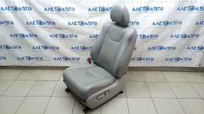 Driver's seat Lexus RX350 RX450h 10-15 without airbag, electric, heated, ventilated, grey leather, dry-cleaned, cracked, painted, torn