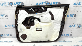 Door trim card front left BMW X7 G07 19-22 leather, Mokka/Canberra-beige, wood insert, driftwood, scratches, corrosion