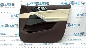 Door trim card front right BMW X7 G07 19-22 leather, Mokka/Canberra-beige, driftwood, corrosion