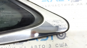 Window blind glass rear left Lexus RX350 RX450h 10-15 chrome, scratches on chrome, cut seal
