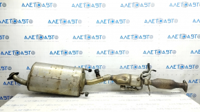 Exhaust line middle part with catalytic converter and heater Lexus RX450h 10-15 is flattened