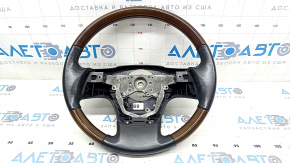 Bare steering wheel Lexus RX350 RX450h 10-12 prerest, black leather, dark wood, worn leather, scratches