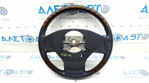 Bare steering wheel Lexus RX350 RX450h 10-12 prerest, black leather, dark wood, worn leather, scratches