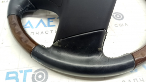 Bare steering wheel Lexus RX350 RX450h 10-12 prerest, black leather, dark wood, worn leather, scratches