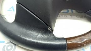 Bare steering wheel Lexus RX350 RX450h 10-12 prerest, black leather, dark wood, worn leather, scratches