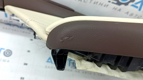 Rear left upper arch trim BMW X7 G07 19-22 leather, Mokka/Canberra-beige, wood insert, driftwood, tears, corrosion